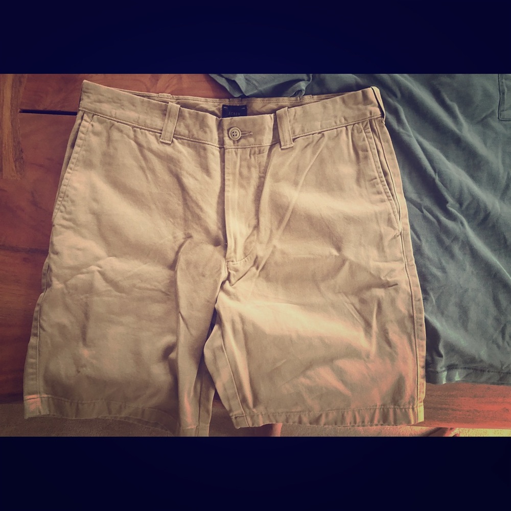 J Crew British khaki garment dyed shorts